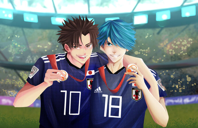 suguru &amp; shiki (area no kishi) by @chesircat_ on twitter