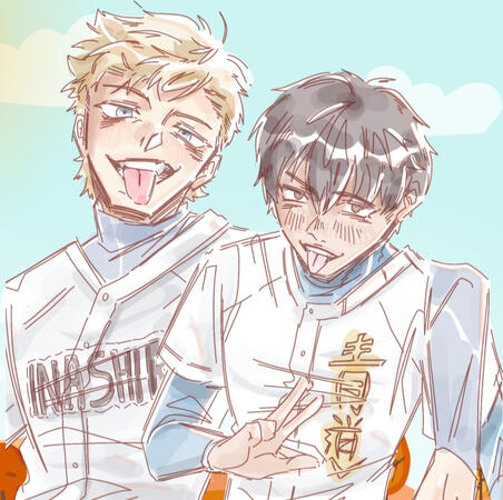 mei & eijun (daiya no ace) by @jassminetea on twitter