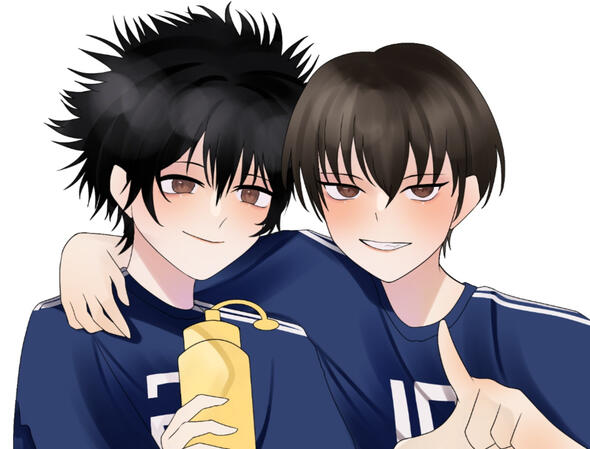 yuuma &amp; ren (aoashi) by @kazu_ya0 on shopee